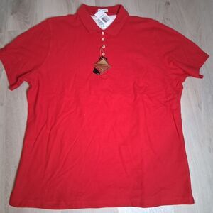 NWT Outer Banks Polo Shirt Mens 2XL Red Egyptian Cotton Diamond Knit Short